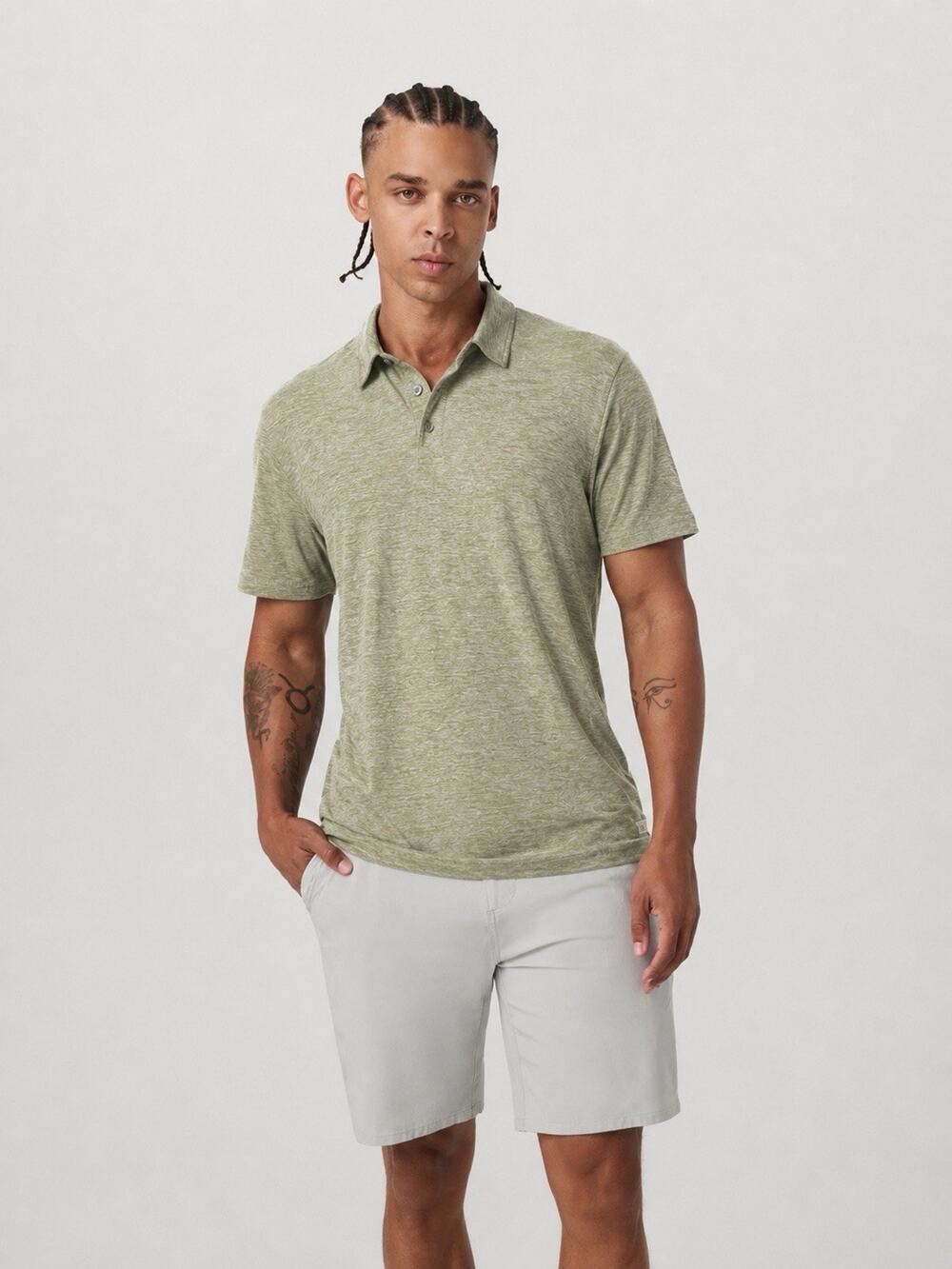 Vuori Strato Tech Polo Mens Large Light Green Performance Golf Sz Small